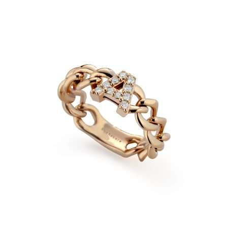 Anillo Buonocore You Are barbada en oro rosa con diamantes blancos 0,14ct