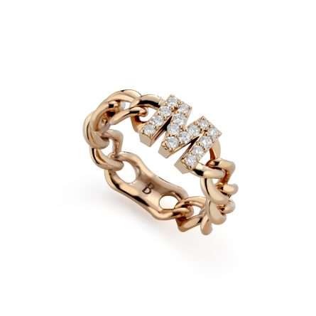 Anillo Buonocore You Are barbada en oro rosa con diamantes blancos 0,27ct