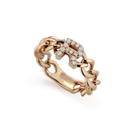 Anillo Buonocore You Are barbada en oro rosa con diamantes blancos 0,16ct