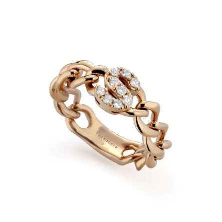 Anillo Buonocore You Are barbada en oro rosa con diamantes blancos 0,18ct
