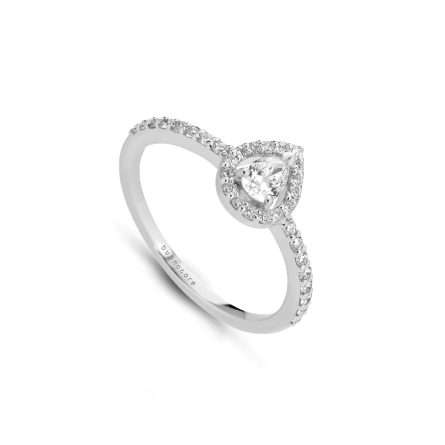 Anello Buonocore Swing oro bianco goccia diamanti bianchi 0,48ct