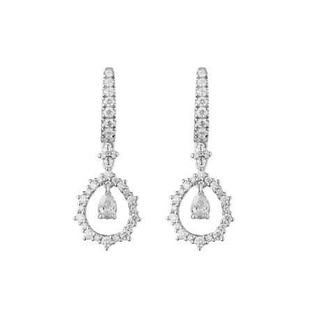 Buonocore Wave 18kt white gold earrings pear cut white diamonds 0.87ct