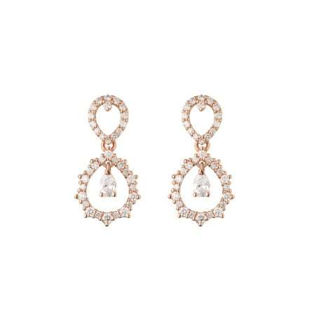 Buonocore Wave 18kt rose gold earrings pear cut white diamonds 0.76ct