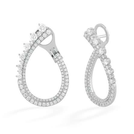 Buonocore Wave 18kt white gold earrings white diamonds 1.90ct