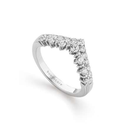 Anillo Buonocore Wave en oro blanco con diamantes blancos 0,63ct