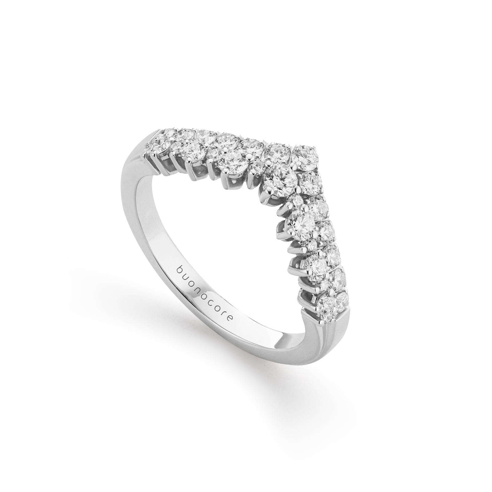 Anello Buonocore Wave oro bianco diamanti bianchi 0,63ct