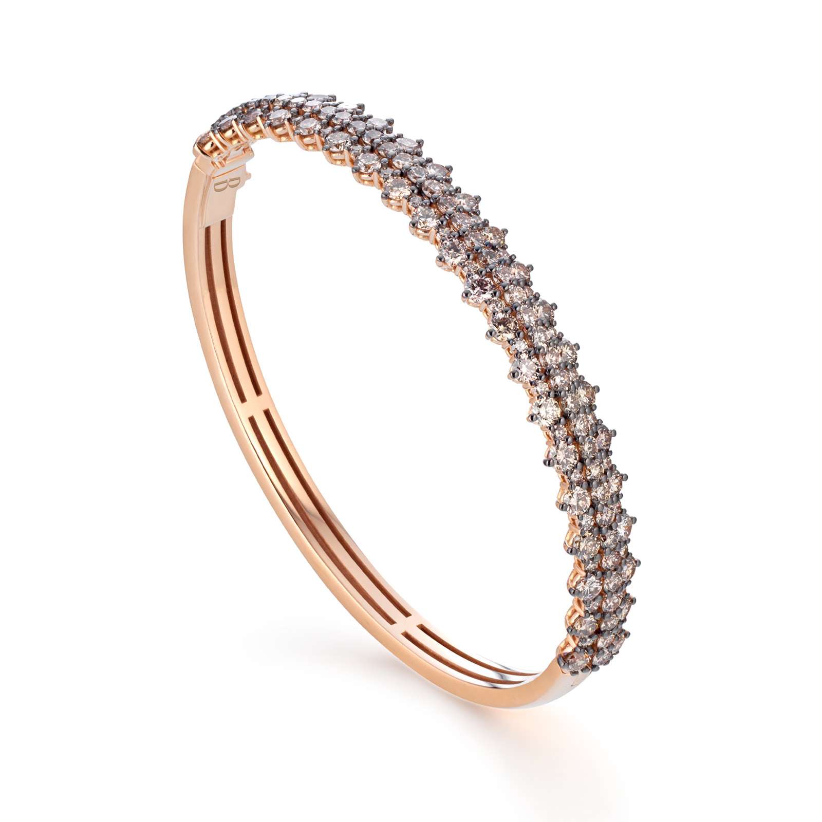 Bracciale Buonocore Wave oro rosa diamanti brown 4,55ct
