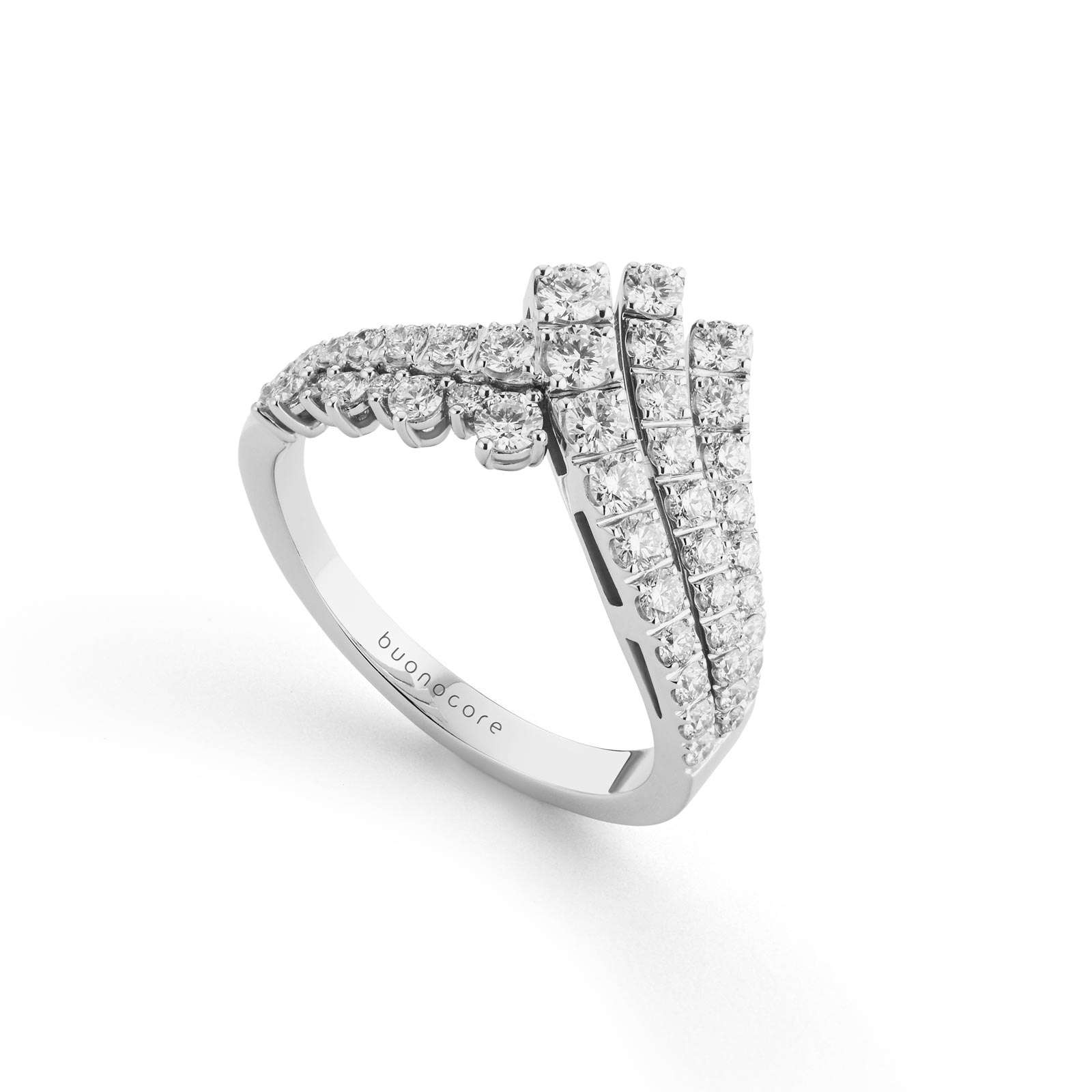 Anello Buonocore Wave oro bianco diamanti bianchi 0,87ct