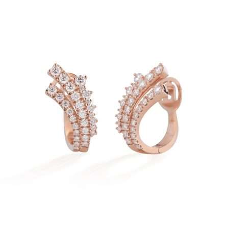 Buonocore Wave 18kt rose gold earrings white diamonds 1.12ct