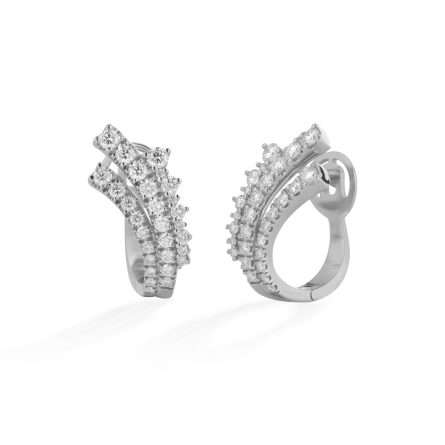 Buonocore Wave 18kt white gold earrings white diamonds 1.12ct