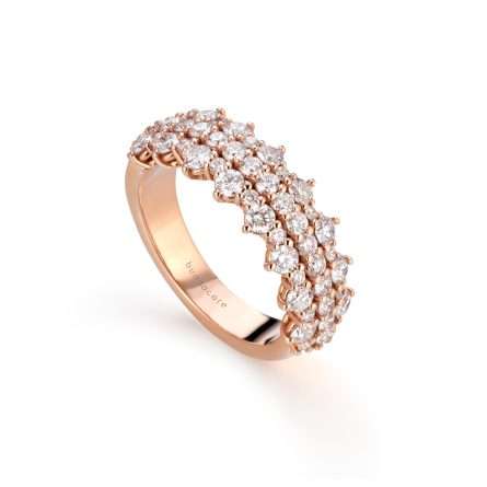 Buonocore Wave 18kt rose gold ring white diamonds 1.45ct