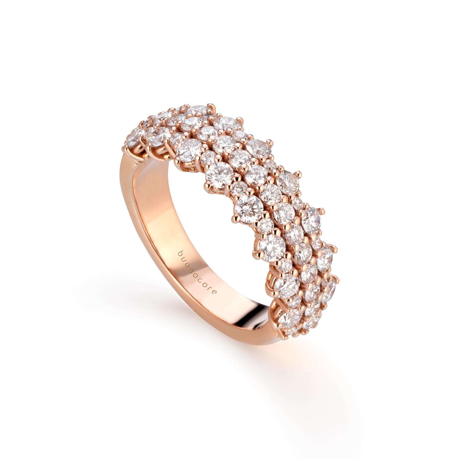 Anello Buonocore Wave oro rosa diamanti bianchi 1,45ct