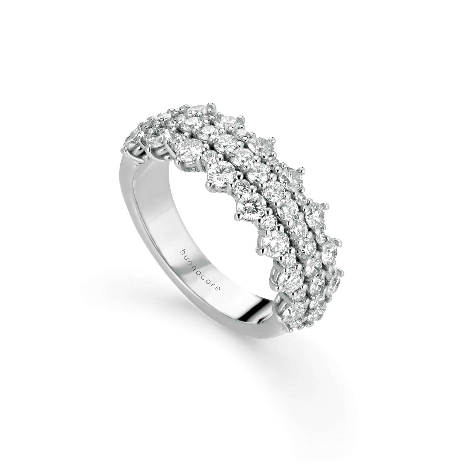 Anello Buonocore Wave oro bianco diamanti bianchi 1,45ct