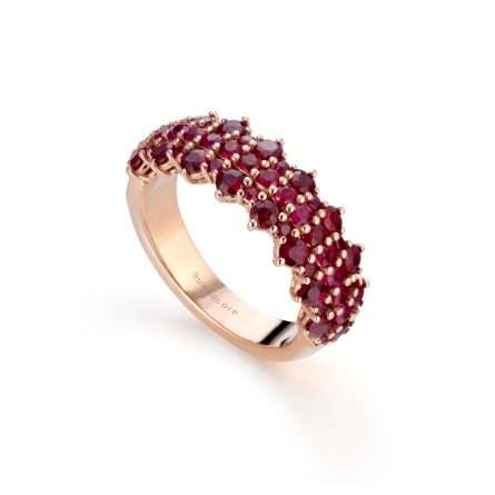 Buonocore Wave 18kt rose gold ring rubies 1.88ct