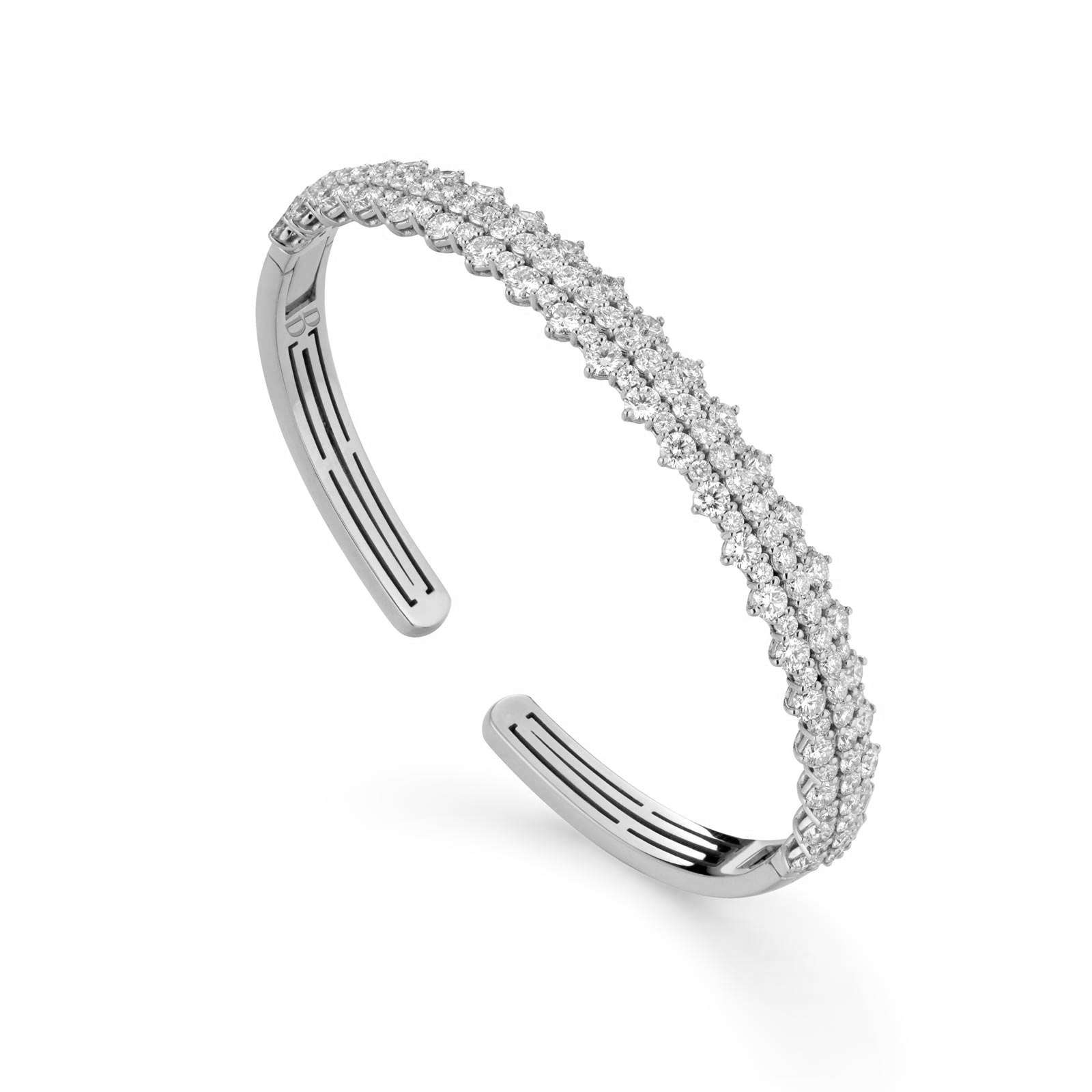 Bracciale Buonocore Wave oro bianco diamanti bianchi 4,50ct 18,00 g