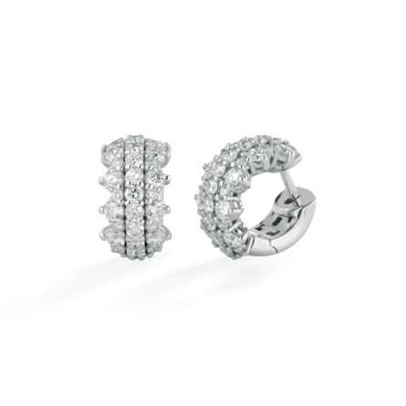 Buonocore Wave 18kt white gold earrings hoop white diamonds 1.55ct
