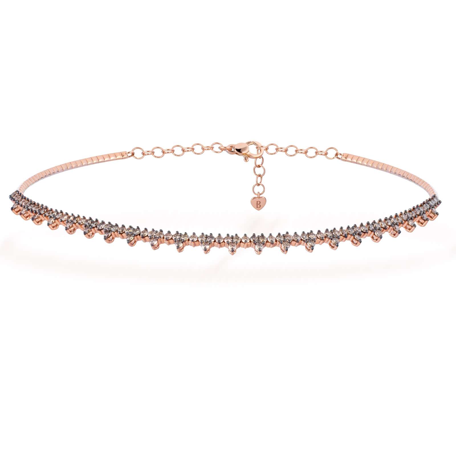 Collana Buonocore Wave oro rosa diamanti brown 3,35ct