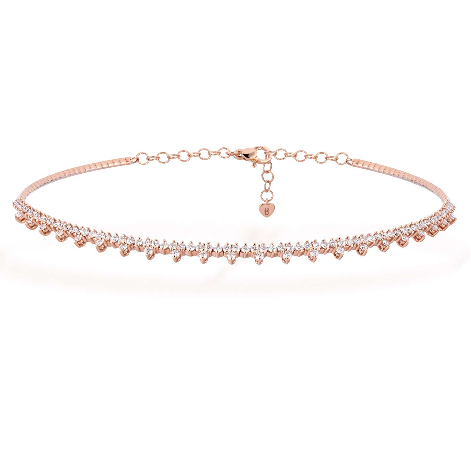 Collana Buonocore Wave oro rosa diamanti bianchi 3,09ct