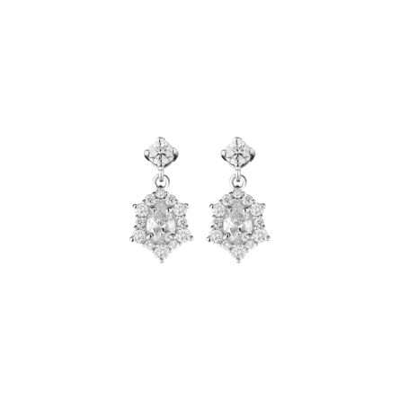 Buonocore Wave 18kt white gold earrings pear cut white diamonds 1.17ct
