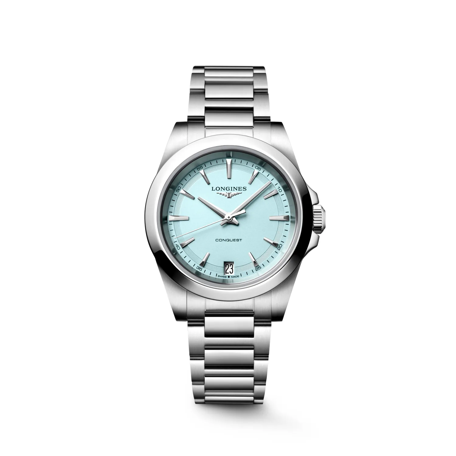 Reloj Longines Conquest L3.460.4.92.6 34 mm esfera azul verdoso arenado