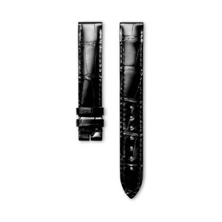 Genuine Longines alligator leather strap black 14 mm