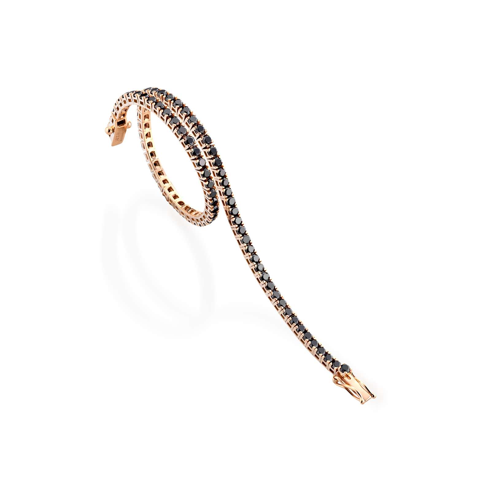 Bracciale Buonocore Together Colors oro rosa diamanti neri 17,5 cm