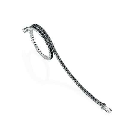 Bracciale Buonocore Together Colors oro bianco diamanti neri 17,5 cm