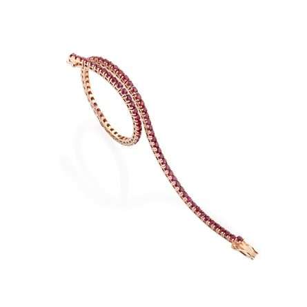 Bracciale Buonocore Together Colors oro rosa rubini 17,5 cm