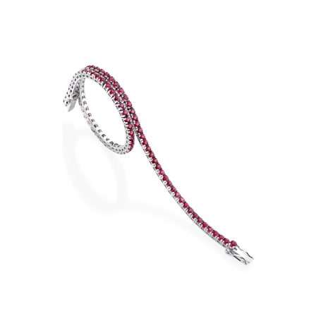 Bracciale Buonocore Together Colors oro bianco rubini 17,5 cm