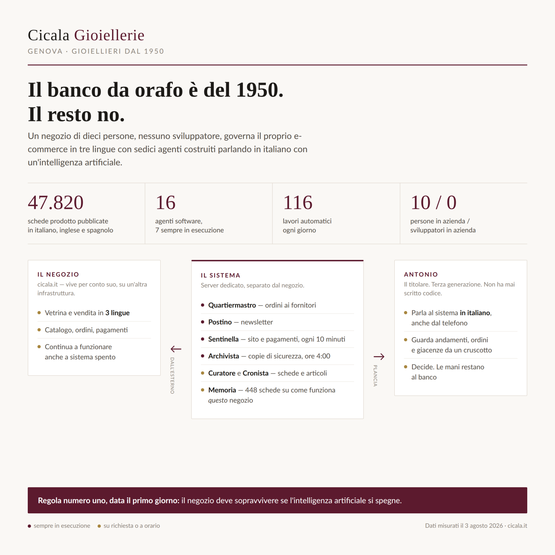 Schema del sistema di agenti di Cicala Gioiellerie