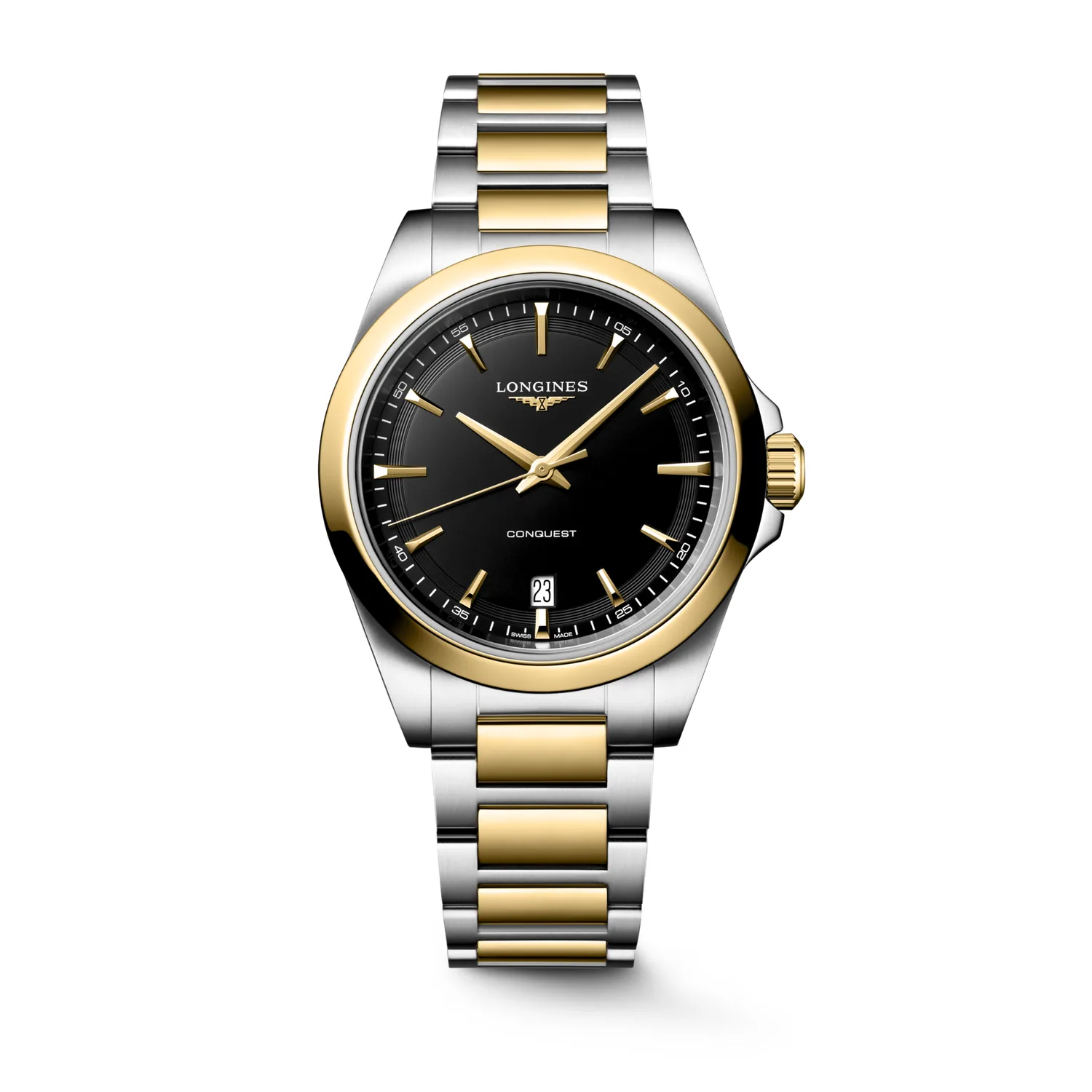 Orologio Longines Conquest L3.750.3.52.7, quarzo, cassa 38 mm in acciaio inossidabile, quadrante nero