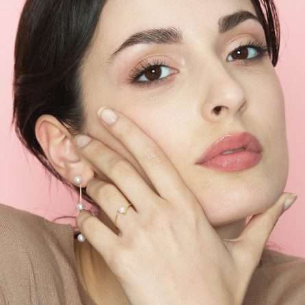 Anello con perla coltivata in oro 18kt Ø 4-4,5 mm — LeLune