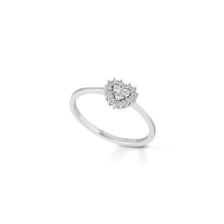 Anello in oro bianco 18kt con diamanti 0,13ct