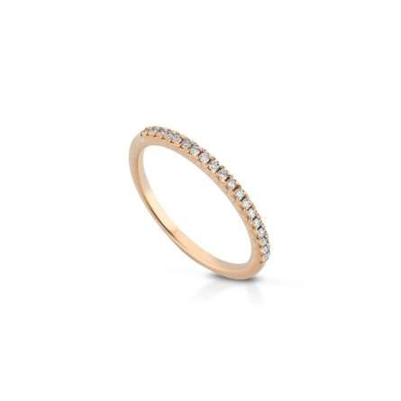 Anello veretta in oro 18kt con diamanti 0,19ct — LeLune