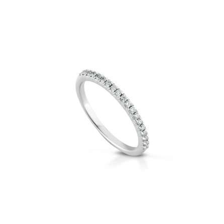 Anello veretta in oro 18kt con diamanti 0,19ct
