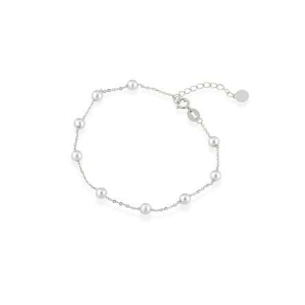 Bracciale di perle coltivate d'acqua dolce in oro 18kt Ø 3,5-4 mm
