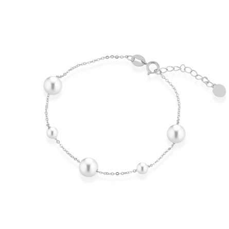 Bracciale di perle coltivate d'acqua dolce in oro 18kt Ø 3,5 e 6,5 mm