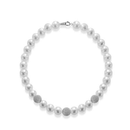 Freshwater cultured pearl bracelet in 18kt gold Ø 4.5-5 and 5.5-6 mm Lune Young