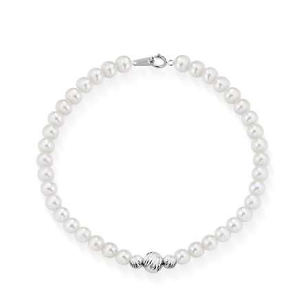 Bracciale di perle coltivate d'acqua dolce in oro 18kt Ø 4,5-5 mm Starlight LLBR301