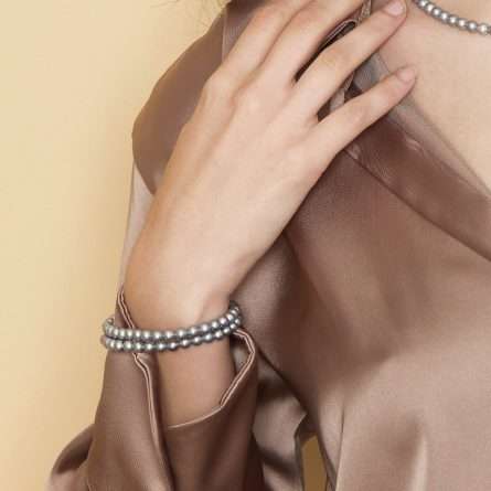 Bracciale di perle coltivate d'acqua dolce in oro bianco 18kt Ø 4,5-5 e -5,5-6 e -6,5-7 mm — LeLune