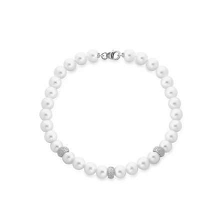 Pulsera de perlas cultivadas de agua dulce en oro blanco de 18K Ø 5,5-6 mm