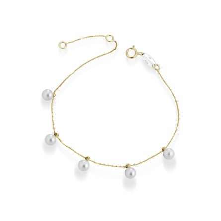 Pulsera de perlas cultivadas de agua dulce en oro amarillo de 18K Ø 4,5-5 mm