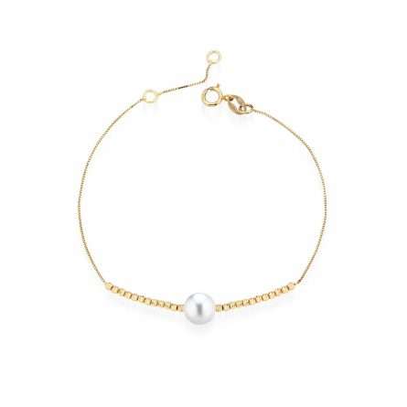 Pulsera de perlas cultivadas de agua dulce en oro amarillo de 18K Ø 6,5-7 mm