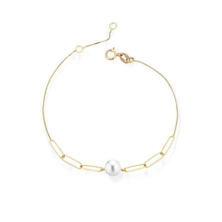 Pulsera de perlas cultivadas de agua dulce en oro amarillo de 18K Ø 7-7,5 mm