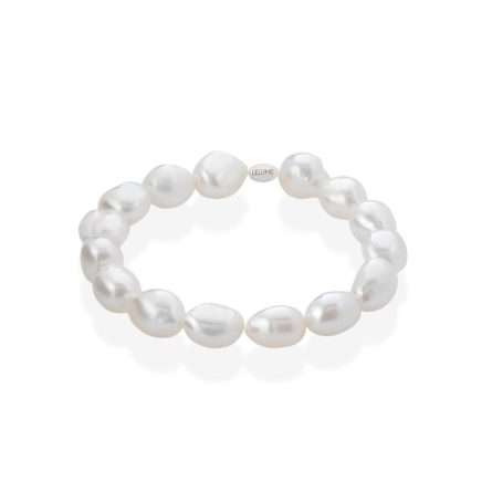 Baroque pearl stretch bracelet in 18kt white gold Ø 10-11 mm