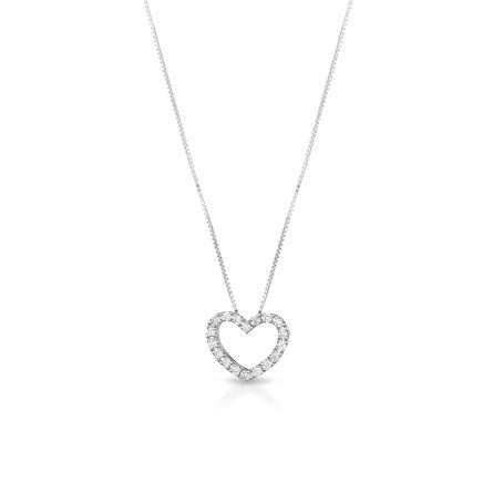Collar con colgante de corazón en oro de 18K con diamantes 0,06ct