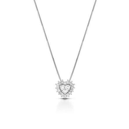 Collar con colgante en oro blanco de 18K con diamantes 0,12ct