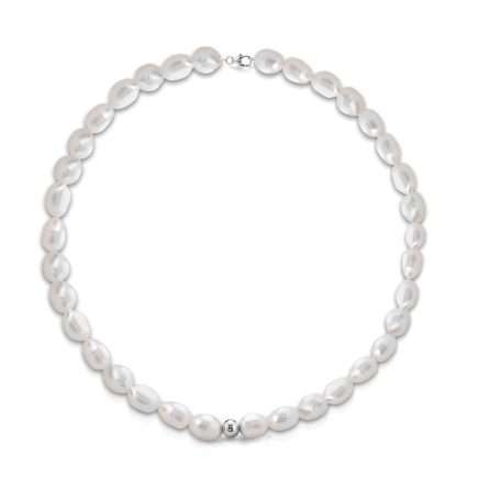 Baroque pearl necklace in 18kt white gold Ø 10-11 mm 43 cm