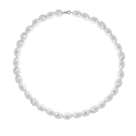 Baroque pearl necklace in 18kt white gold Ø 10-11 mm 43 cm LLNKBQ30