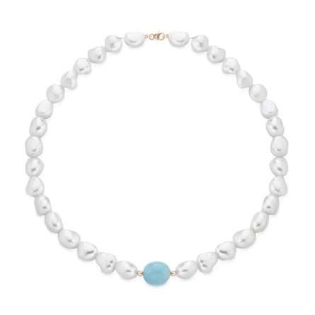 Baroque pearl necklace in 18kt rose gold Ø 10-11 mm